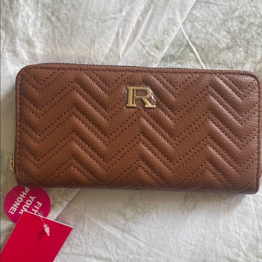 RAMPAGE BNWT Brown Chevron Wallet with R Logo - Picture 3 of 6